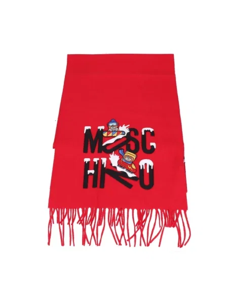 Szal Moschino wełniana czerwona