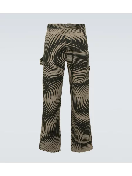 Lněné široké kalhoty Dries Van Noten