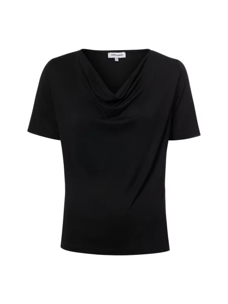 T-shirt z lejącym dekoltem More & More czarna