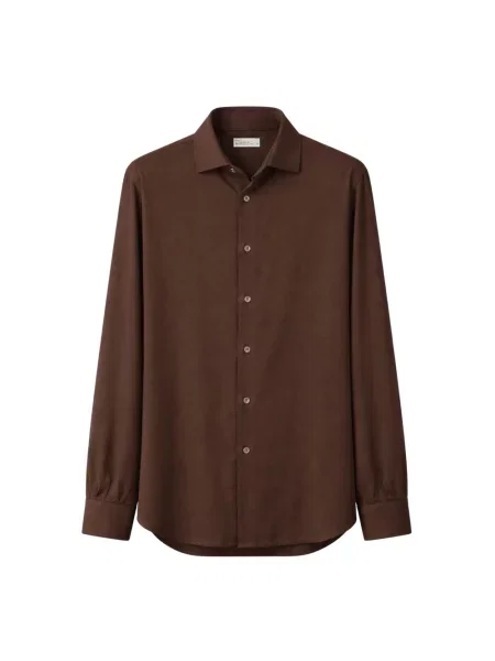 Koszula Paolo Pecora z dżerseju brązowa