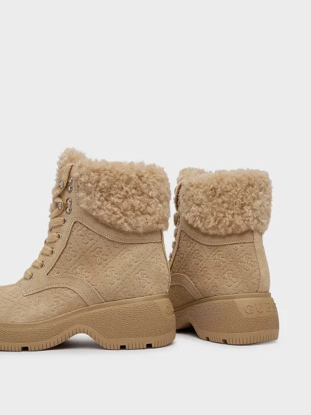 Замшевые ботинки Guess бежевые