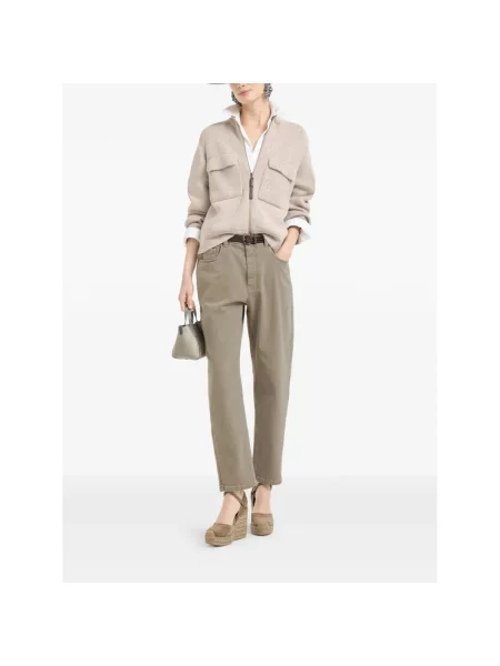 Dzianinowy sweter Brunello Cucinelli szary