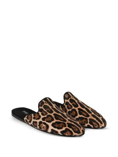 Papuci de casă Dolce & Gabbana cu imagine cu model leopard maro