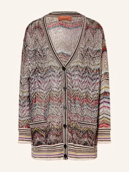Missoni Kardigan Z Błyszczącą Przędzą I Cekinami braun czarny