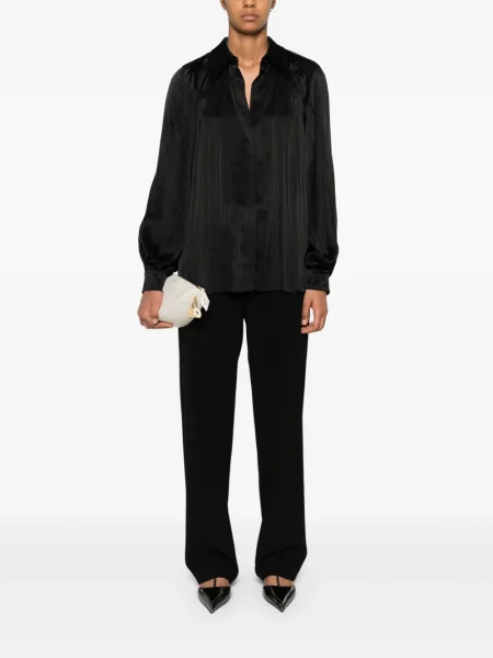 Cămașă Alberta Ferretti din satin plisată negru