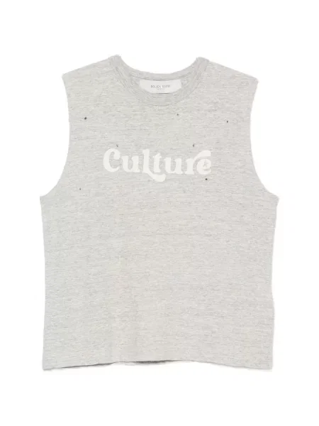 Tricou Golden Goose zdrențuiți gri