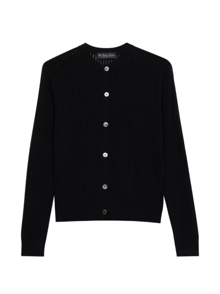 Cardigan Brooks Brothers cu decolteu rotund negru