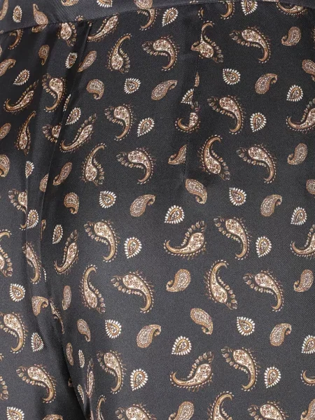 Μεταξωτό παντελόνι Max Mara με σχέδιο paisley μπλε