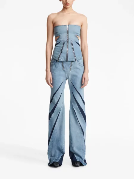 Palaidinė be rankovių Dion Lee korsetas mėlyna