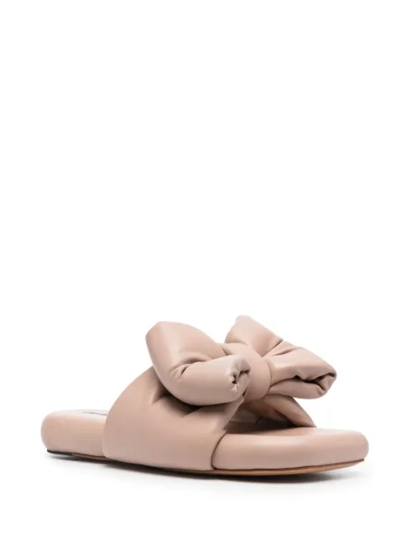 Sandale Off-white cu funde din piele alb