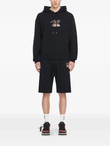 Hanorac cu glugă Off-white cu imagine alb