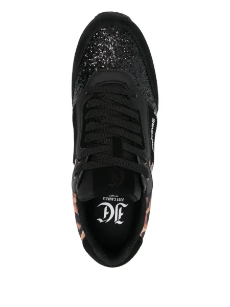 Sneakerși Just Cavalli cu imagine cu model leopard negru