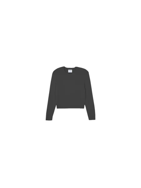 Sweter Kujten z okrągłym dekoltem czarny