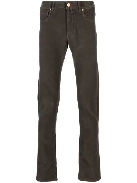 Заужени дънки Incotex кафяво