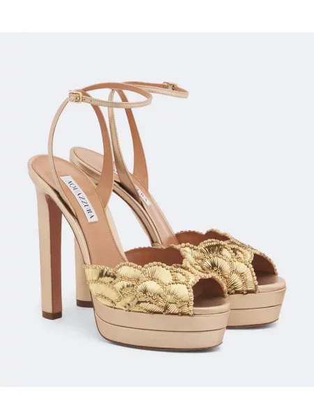 Sandale Aquazzura din piele cu platformă maro