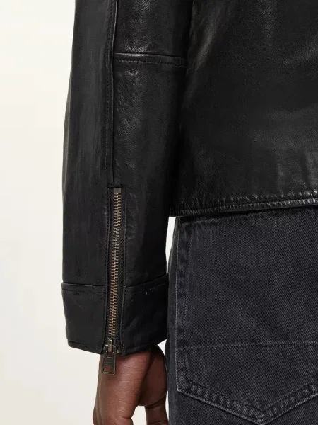 Кожаная куртка Allsaints черная