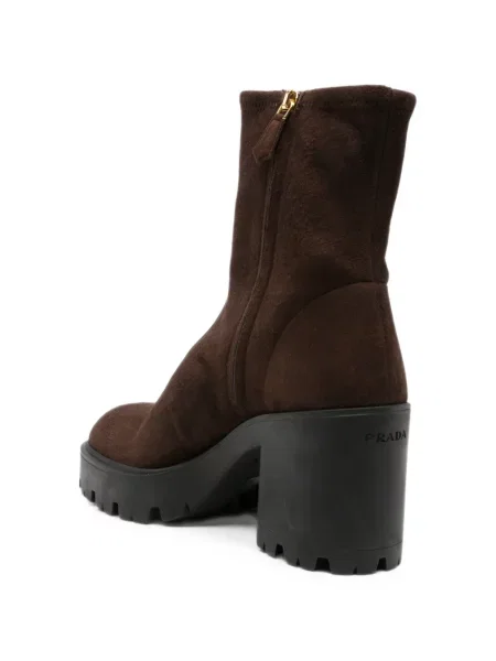 Botine Prada chunky cu autograf maro