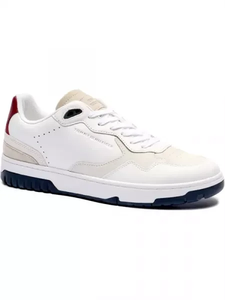 Tommy Hilfiger De piele sneakers alb