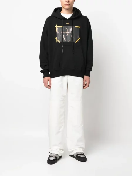 Raštuotas džemperis su gobtuvu Off-white