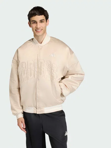 Бомбер Adidas бежевый