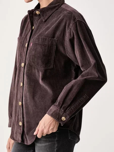 Levi's риза дамска от джинс IRIS OVERSHIRT кафяво