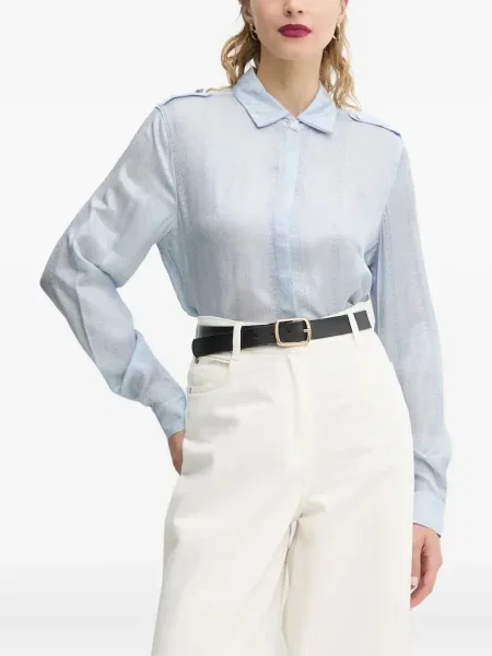 Kołnierzykowy koszula Bruuns Bazaar z nadrukiem niebieska