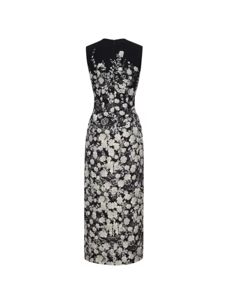 Rochie Adam Lippes cu model floral din jacard negru