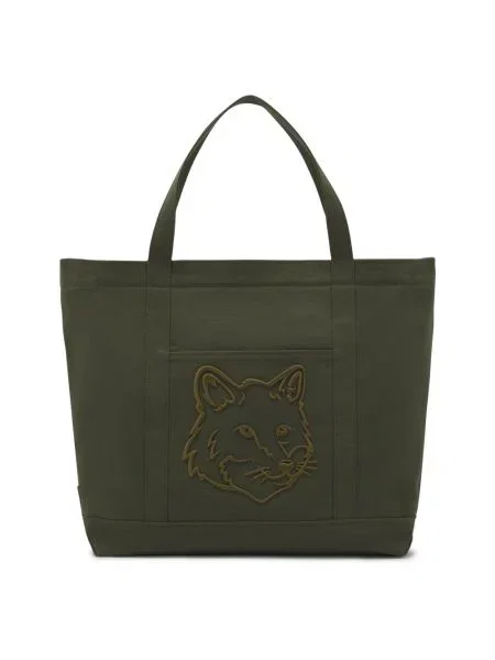 Duża shopperka Maison Kitsune zielona