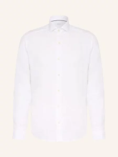 Eton Lněná Košile Casual Fit bílá