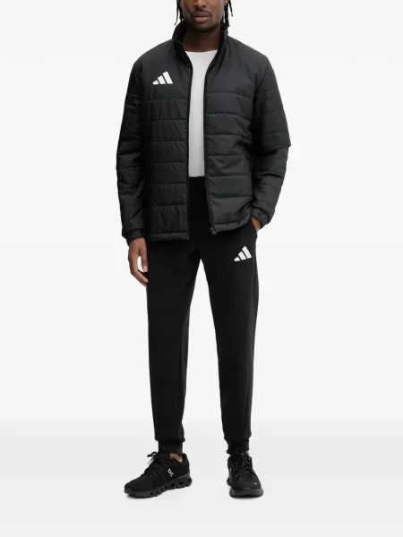 Ριγέ τρέξιμο μπουφάν Adidas με αυτόγραφο καφέ