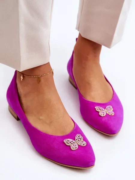 Kožené baleríny Zazoo bílé