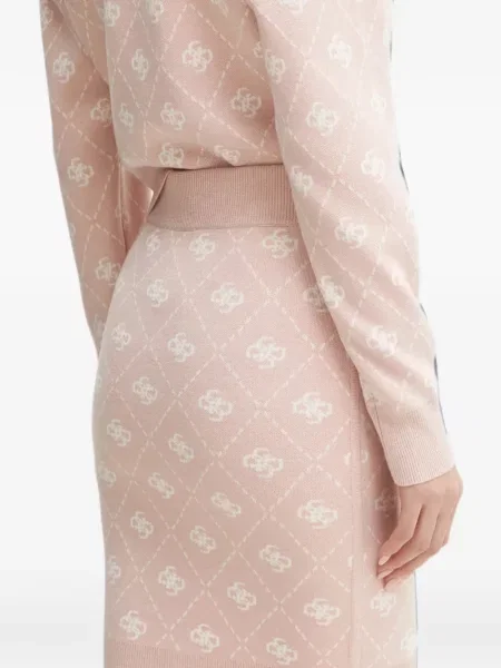 Fusta mini Guess tricotate cu imagine roz