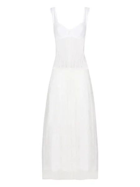 Rochie midi Dolce & Gabbana din tul până la genunchi de costum alb
