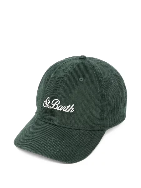 Șapcă Mc2 Saint Barth cu broderie de catifea cord verde