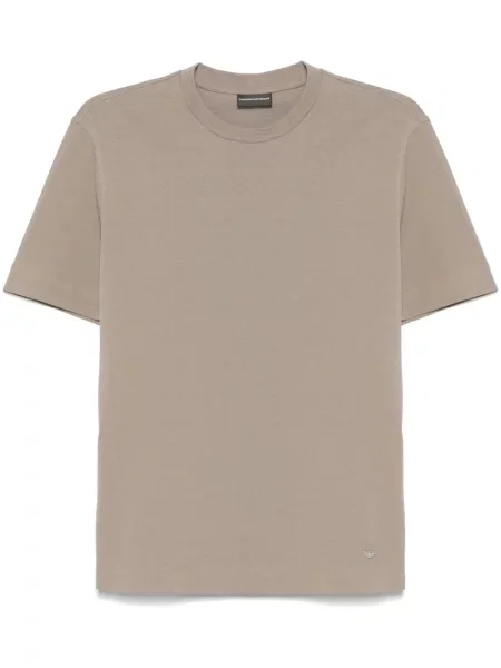 Tricou Emporio Armani din jacard maro