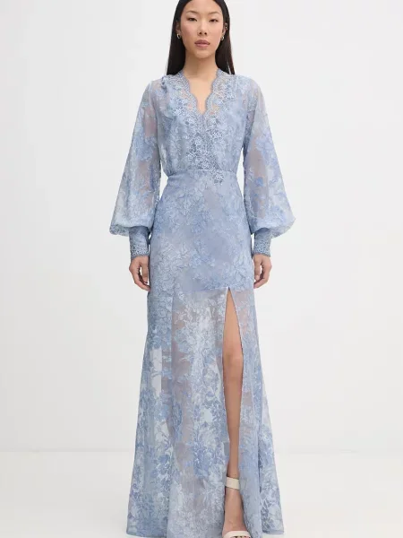 ERMANNO Firenze sukienka szlafrokowa niebieska