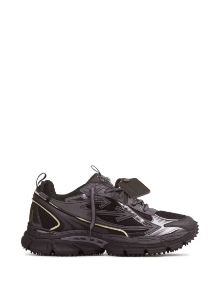 Sneakerși Off-white cu șireturi din dantelă alb