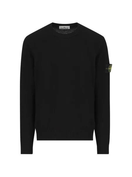 Hanorac crewneck Stone Island cu decolteu rotund cu strasuri negru