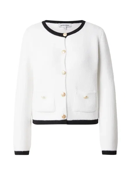 MORE & MORE Geacă tricotată negru / murdar alb