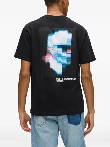 Tricou Karl Lagerfeld Jeans cu imagine negru