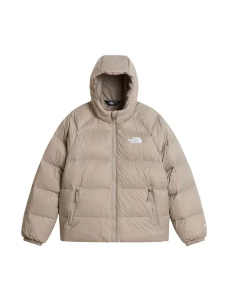Kurtka puchowa The North Face z kapturem beżowa
