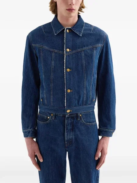 Geacă de blugi Jil Sander din fleece albastru