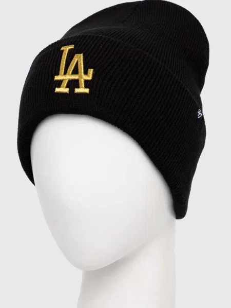 Czapka MLB Los Angeles Dodgers z grubej dzianiny czarny