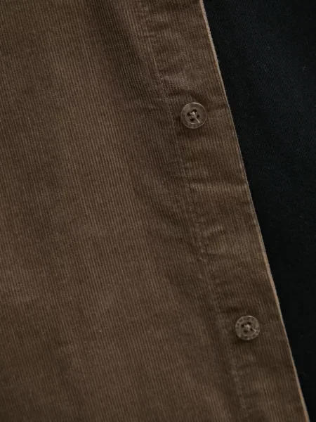 Вельветова сорочка Samsoe Samsoe SALIAM regular класичний комір коричневий