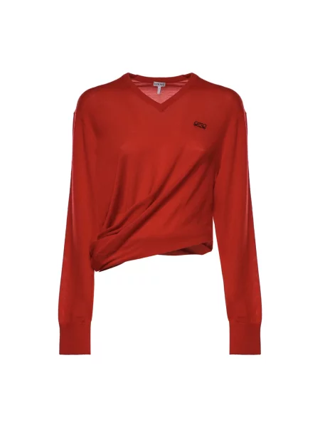 Sweter Loewe wełniany czerwony