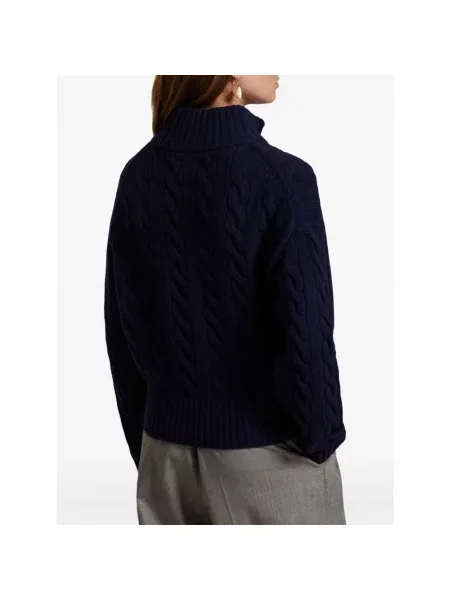 Sweter z golfem Polo Ralph Lauren wełniany do golfa brązowy