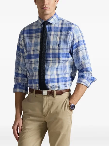 Tricou polo Polo Ralph Lauren cu dungi cu două rânduri de nasturi cu aplicații negru