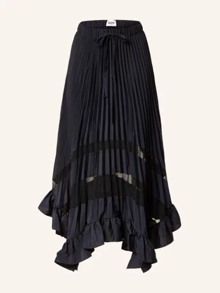 Claudie Pierlot Spódnica Plisowana Z Wolantami blau granatowa