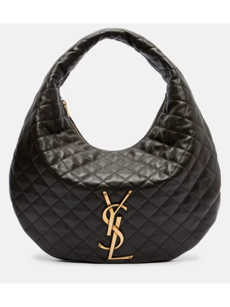 Usnjena usnjena torbica Saint Laurent rjava