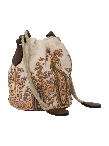 Kapelusz Etro z wzorem paisley beżowy